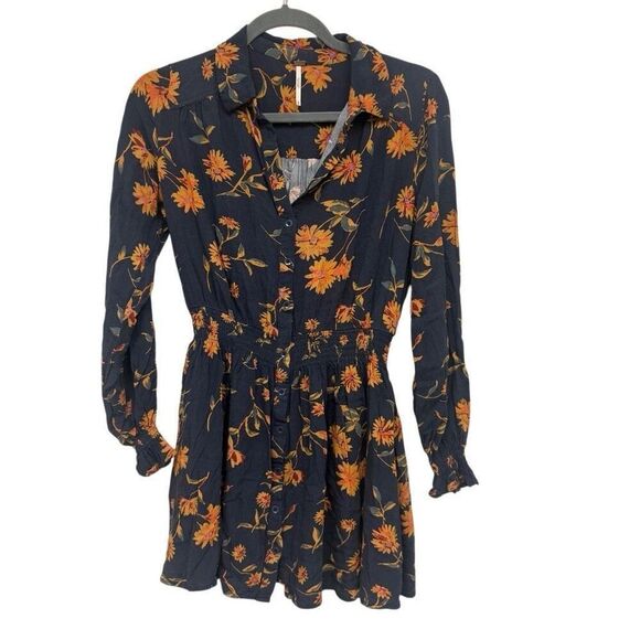 Free People Dresses & Skirts - Free people navy long sleeve tunic dress size XS